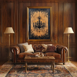 Vintage Chandelier Art Print with Luxurious Details Poster