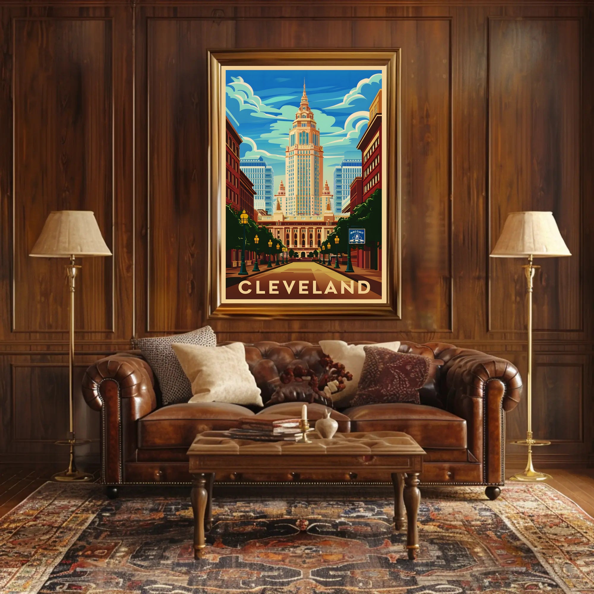 Iconic Cleveland Skyline Poster