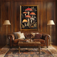Enchanted Forest Fungi Art Print Wall Decor