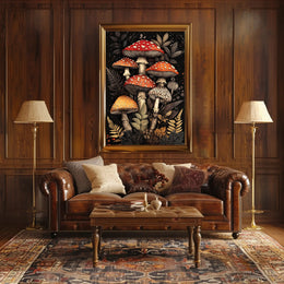 Enchanted Forest Fungi Art Print Wall Decor