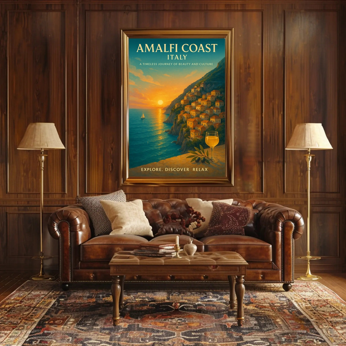 Amalfi Coast Sunset Beauty Culture Poster