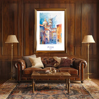Pisa Leaning Tower Watercolor Art Travel Poster PosterGoat
