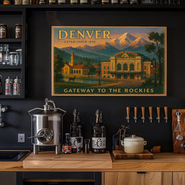 Denver Gateway to the Rockies Travel Poster