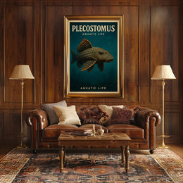 Plecostomus Fish Illustration: Educational or Infographic Poster