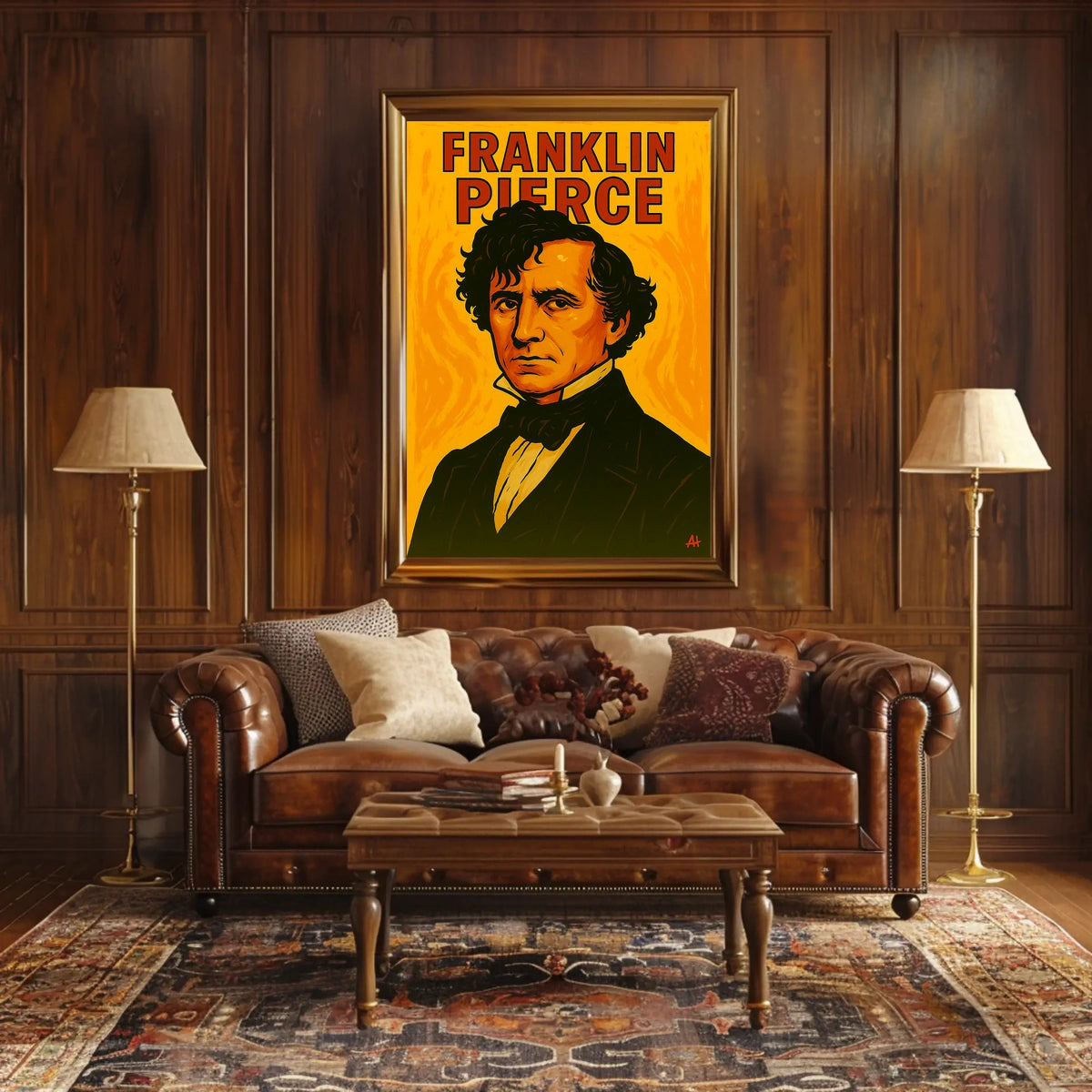 Franklin Pierce Scenic Portrait Vintage Travel Poster