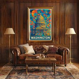 Washington Capitol Art Poster