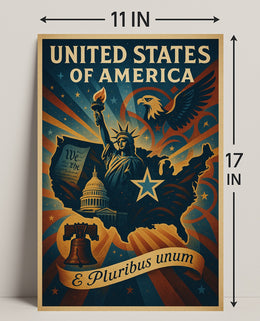 United States of America E Pluribus Unum Poster PosterGoat