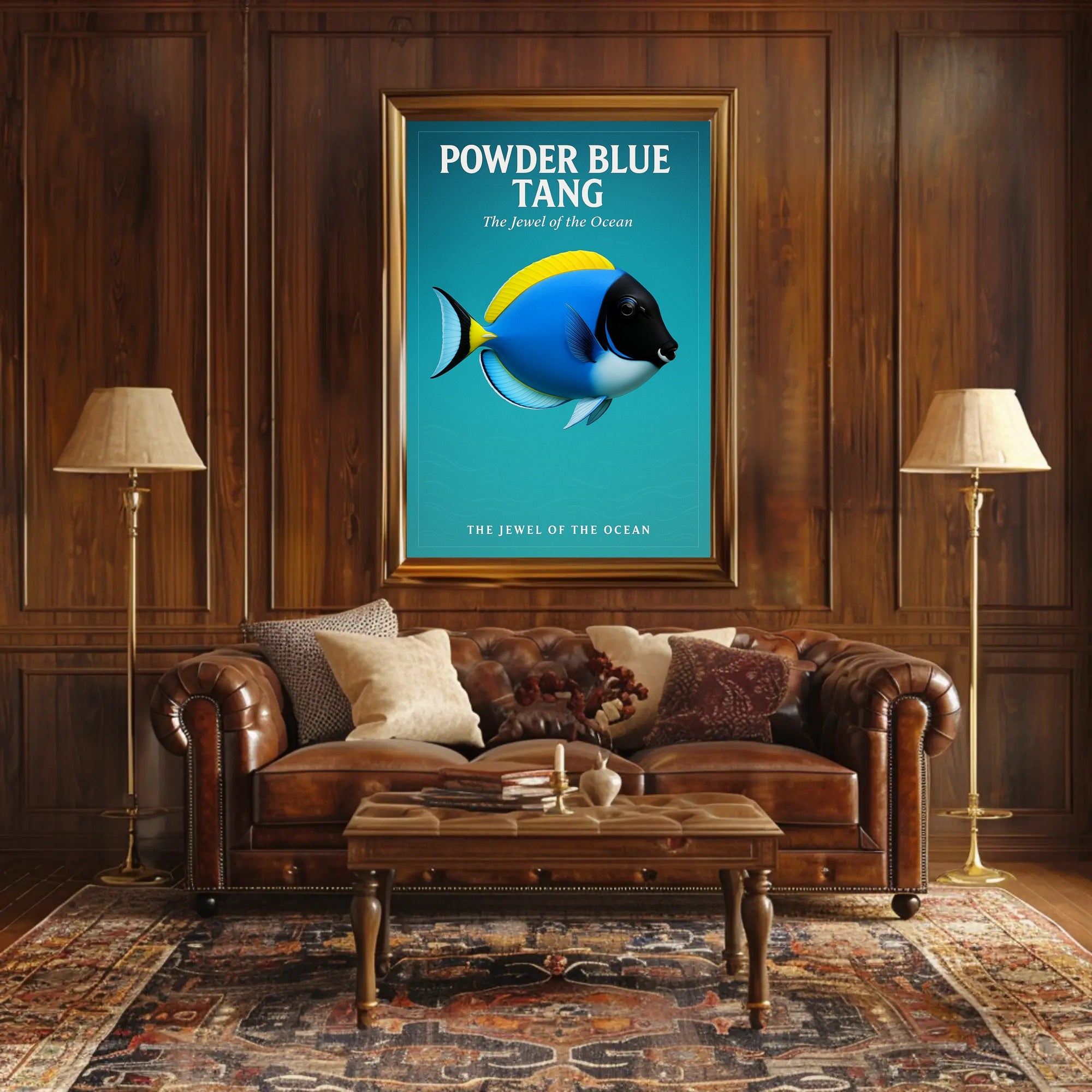 Powder Blue Tang The Jewel of the Ocean Poster PosterGoat