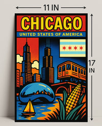 Vibrant Chicago Poster PosterGoat