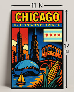 Vibrant Chicago Poster PosterGoat