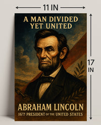 Abraham Lincoln Unity and Division Historical Presidential Poster