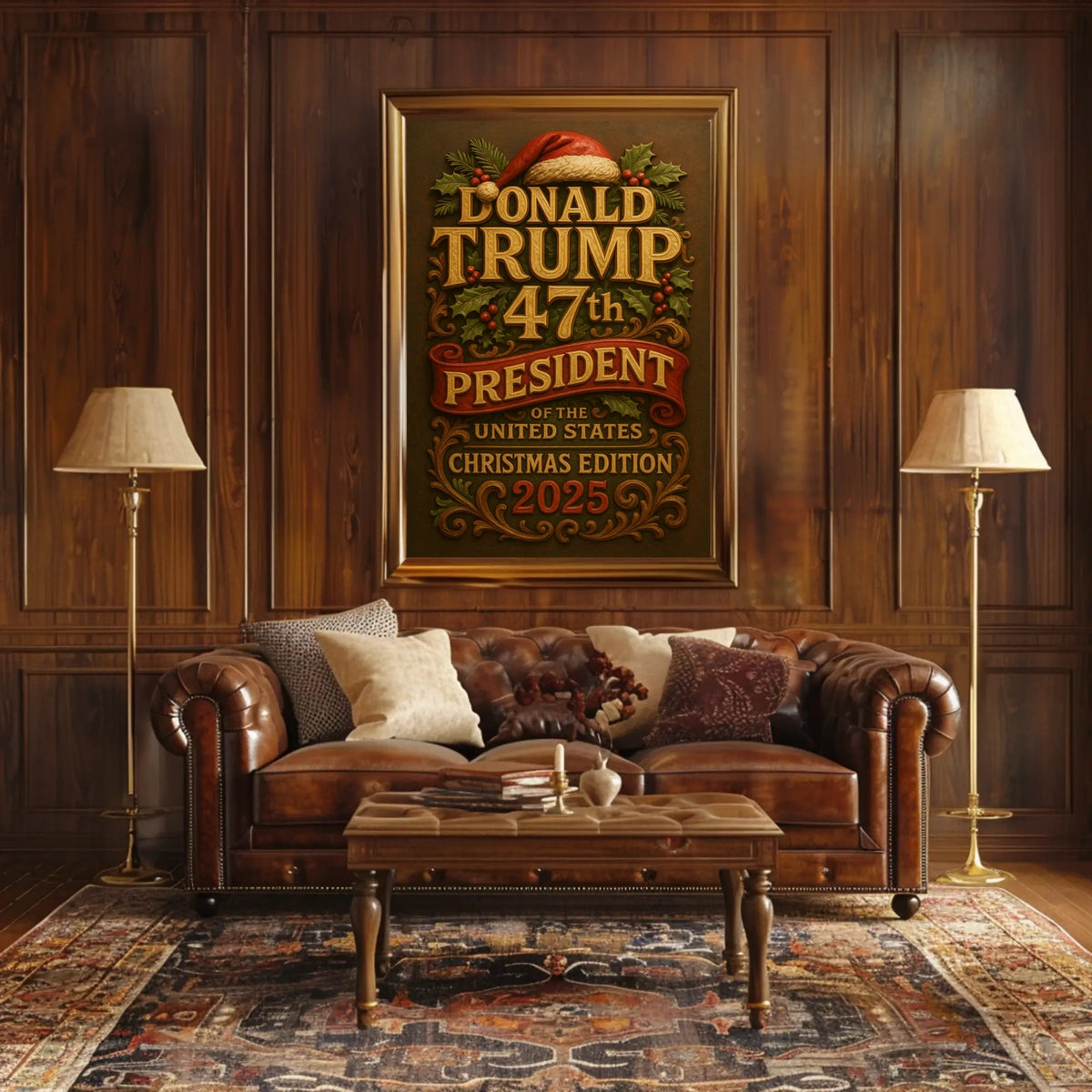 47th President Christmas Edition Festive Political Poster