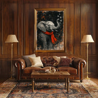 Elephant Landscape Poster