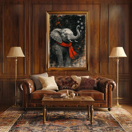 Elephant Landscape Poster