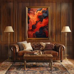 Fiery Abstract Flow Abstract Poster