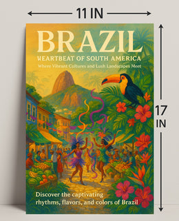 Brazil Heartbeat of South America Poster Art Print PosterGoat