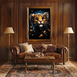 Leopard Fantasy Art Poster: Whimsical Wildlife Magic