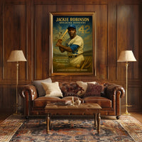 Jackie Robinson Vintage Baseball Sports Poster