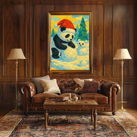Festive Panda in Winter Wonderland Poster