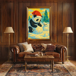 Festive Panda in Winter Wonderland Poster