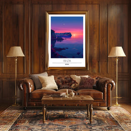Ibiza Sunset Serenity Art Travel Poster