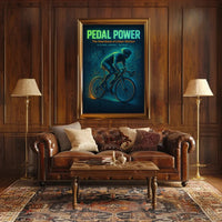 Cycling in Motion Vibrant Urban Life Urban or Cityscape Poster PosterGoat