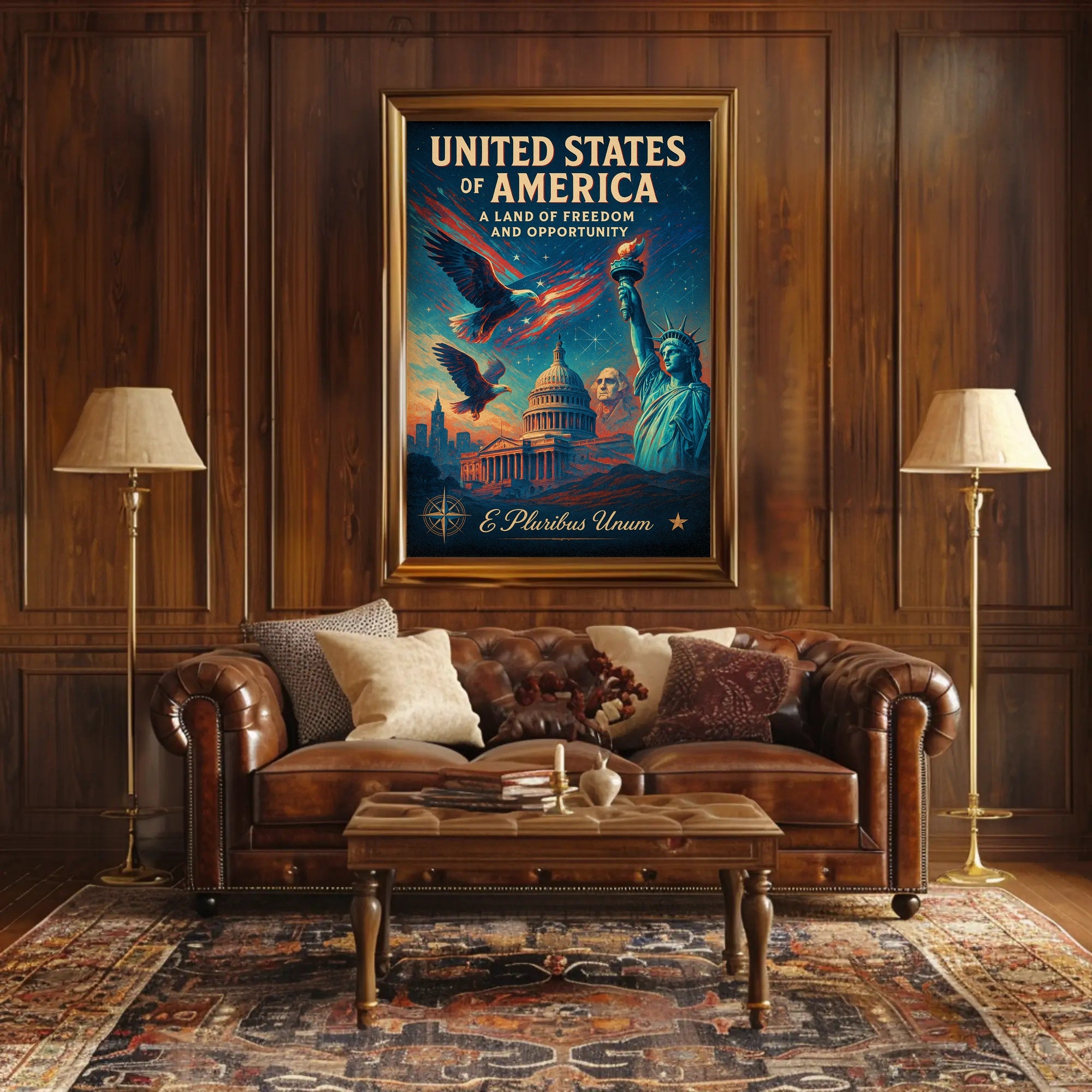 United States of America Land of Freedom and Opportunity Poster PosterGoat