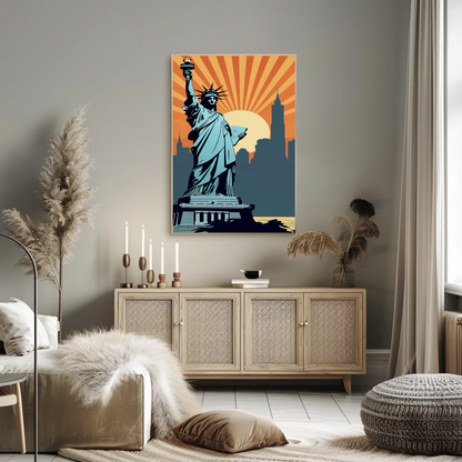 Statue of Liberty New York Vintage Travel Poster