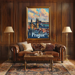 Prague Skyline Poster