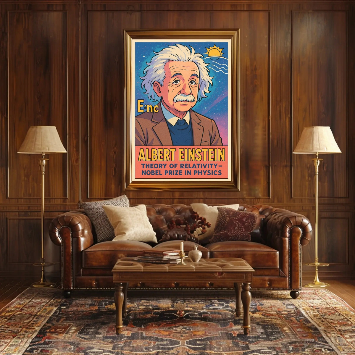 Einstein Relativity Vintage Science Curious Poster