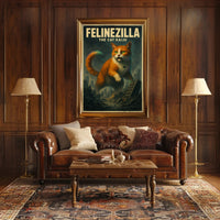 Felinezilla The Cat Kaiju Poster PosterGoat