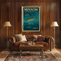 Minnow Vintage Illustration Fishing Poster Art Print