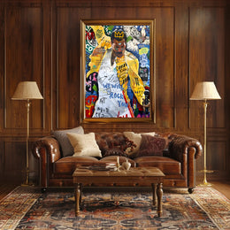 Iconic Rock Star in Motion Pop Culture Poster