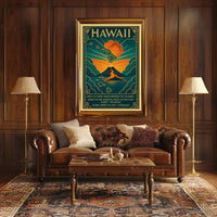 Vintage Car and Mountain Landscape Poster