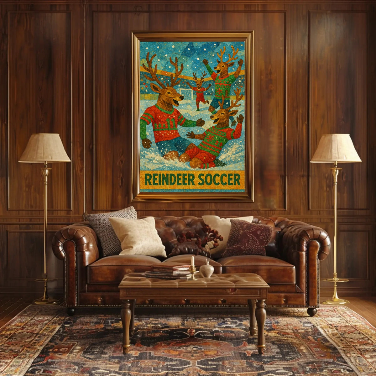 Reindeer Soccer Poster