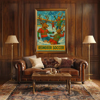 Reindeer Soccer Poster