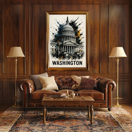 Washington Capitol Art Poster