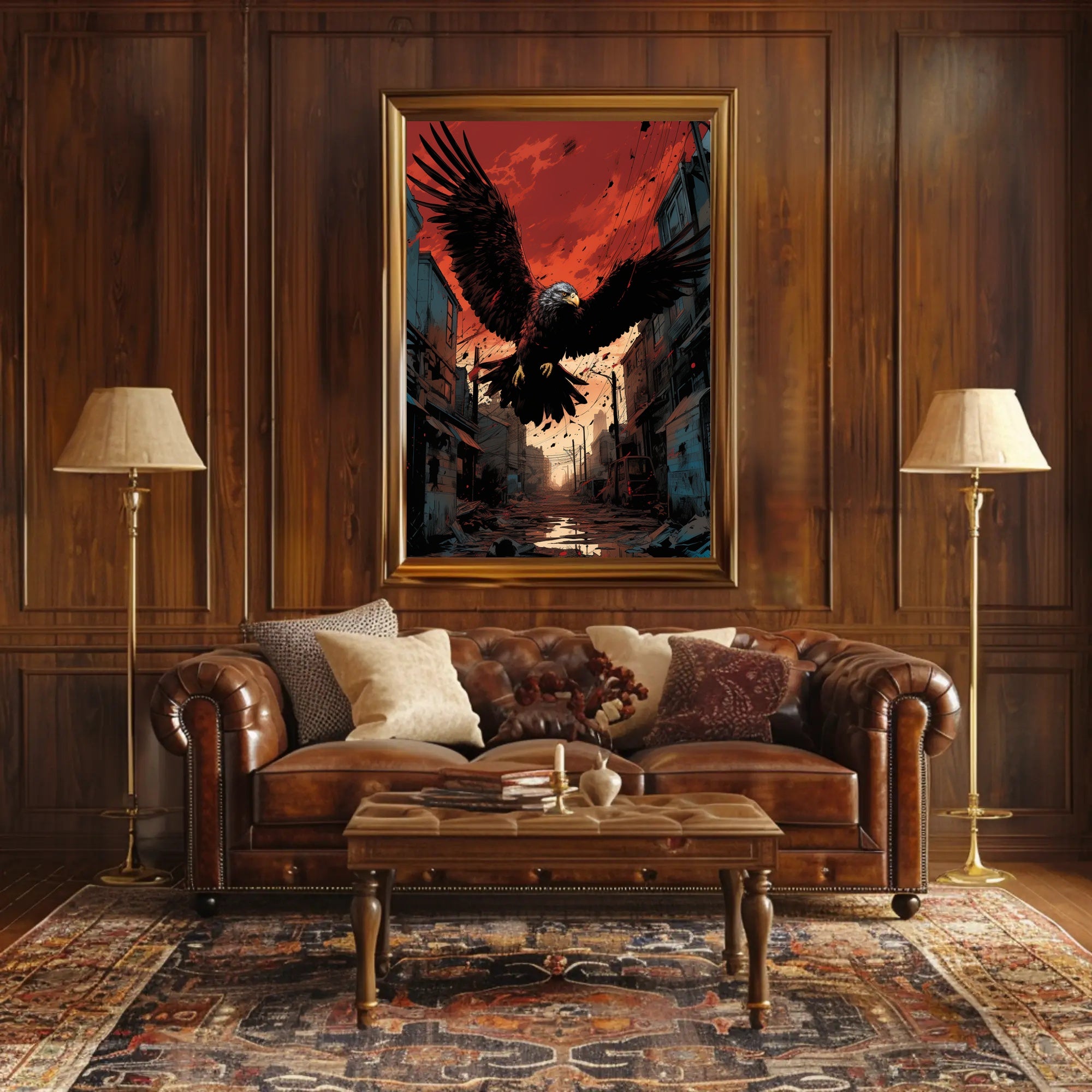 Majestic Eagle In Urban Ruins Poster PosterGoat