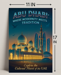 Abu Dhabi Modernity Meets Tradition Travel Poster