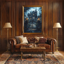 Gothic Haunted Mansion Atmosphere Victorian Era Cultural Heritage Poster