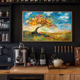 Vibrant Autumn Tree Impressionistic Art Poster Print