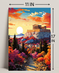 Sunset Over The Acropolis Poster