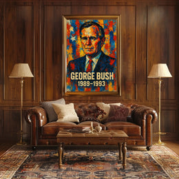 George H. W. Bush 41st President of the United States Glitch Hop Art Poster