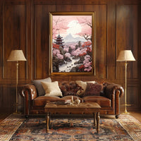 Tranquil Cherry Blossom Landscape Poster