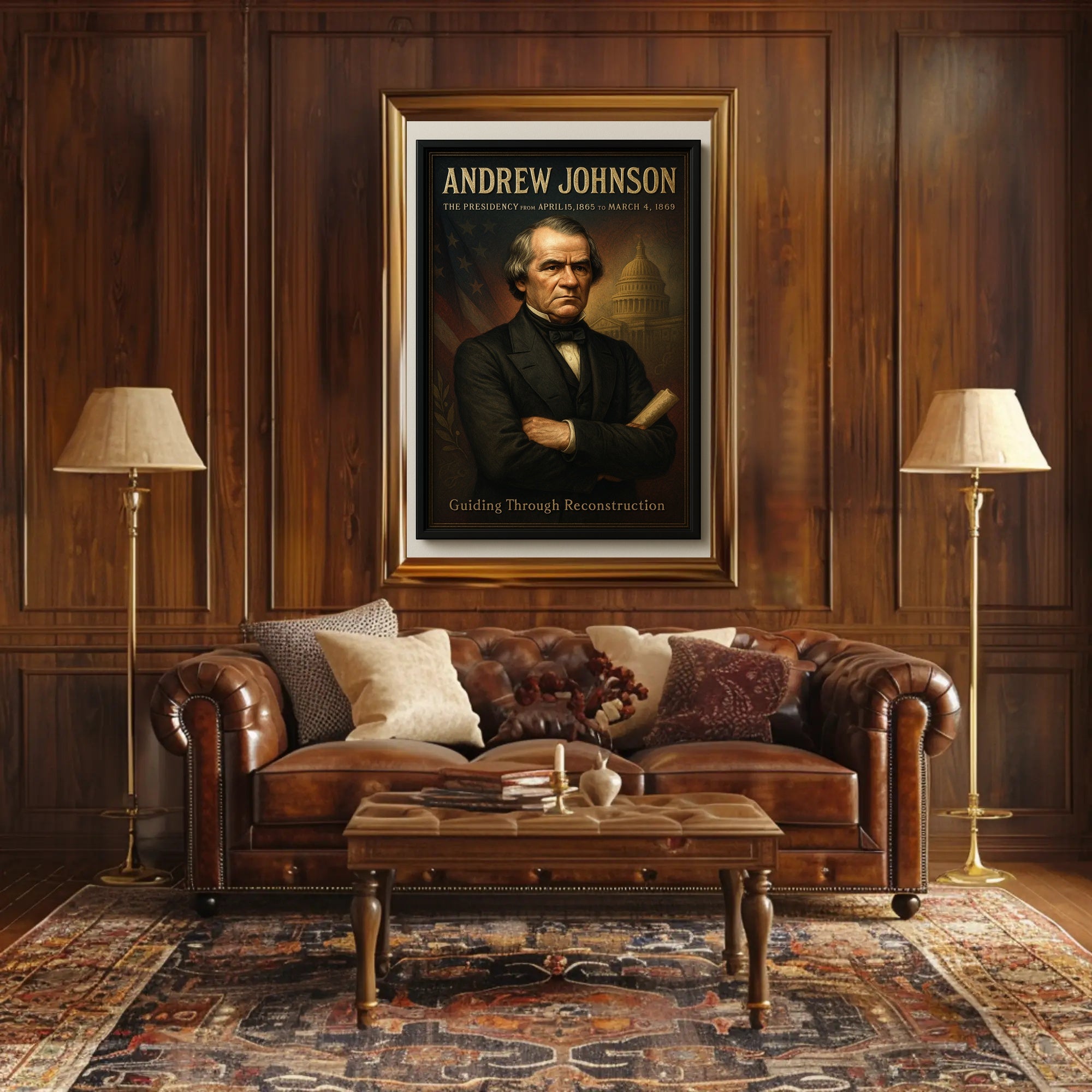 Andrew Johnson Vintage Presidential Historical Poster