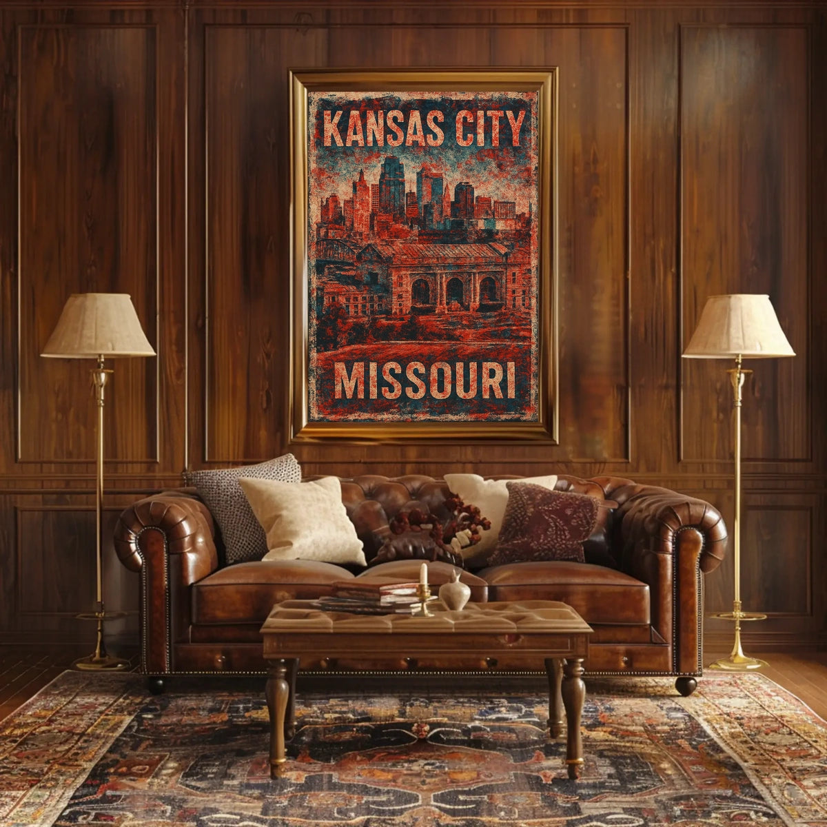 Kansas City Vintage Skyline Collector Poster