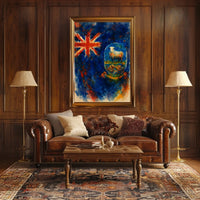 Union Jack And Sheep In Watercolor Poster