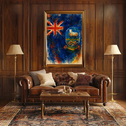 Union Jack And Sheep In Watercolor Poster