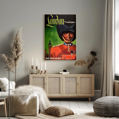 London Trans World Airlines Vintage Poster