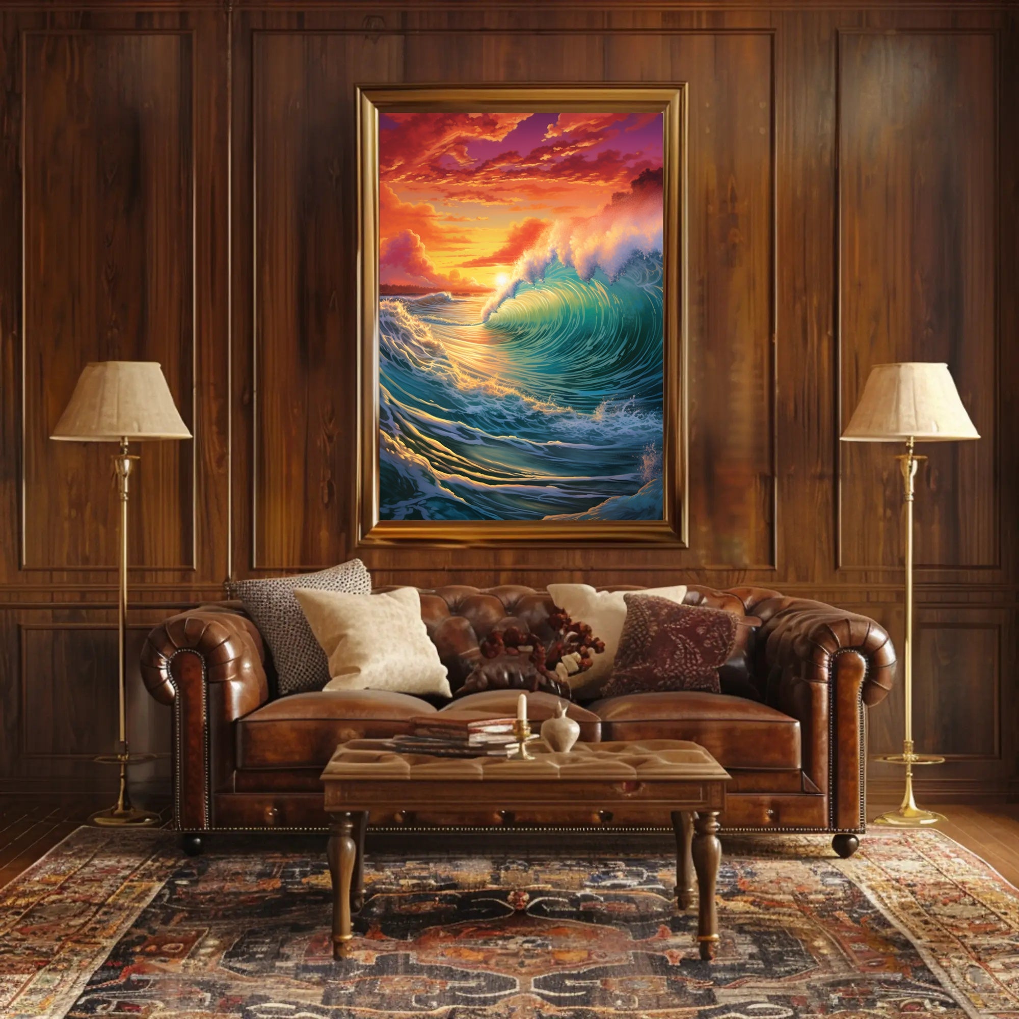 Oceanic Sunset Symphony Poster PosterGoat